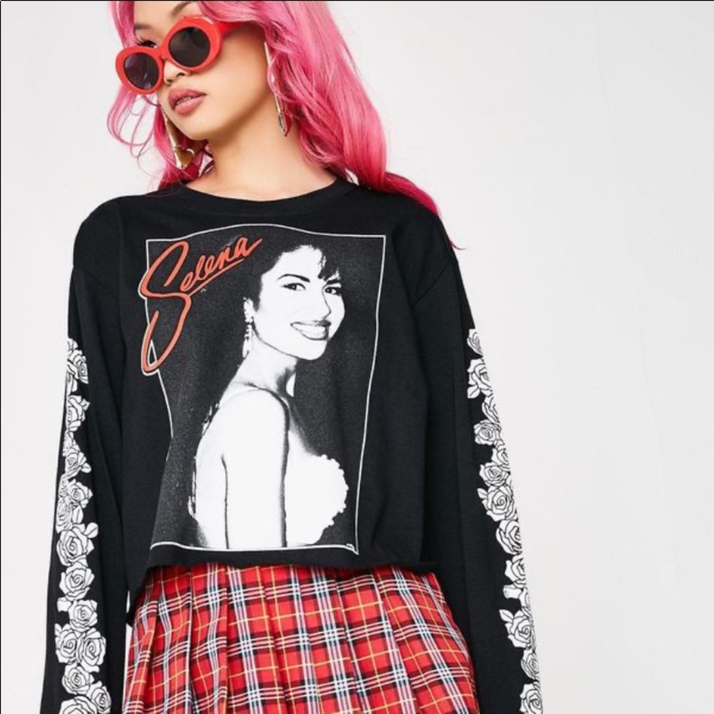 LA REINA SELENA Long Sleeve Crop Top